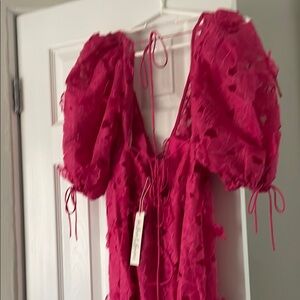 FOR LOVE FOR LEMONS long cotton dress in hot pink